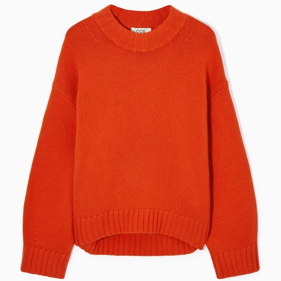 COS chunky 100% pure cashmere RARE Orange 2023 sz. M - Picture 3 of 11